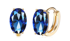 14K Gold Plating Large Diamond Cut  Elements Clip On Earrings- Two Options Available ITALY Design