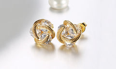 3-Stone Stud Earrings